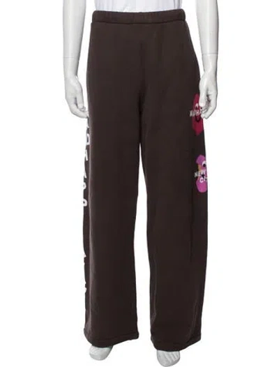 Pre-owned Madhappy Graphic Print Lounge Bottoms In Brown