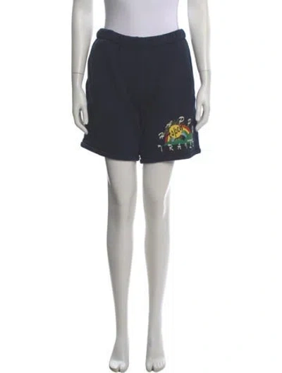 Pre-owned Madhappy Graphic Print Mini Shorts In Black