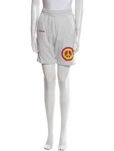 Pre-owned Madhappy Graphic Print Mini Shorts In Blue