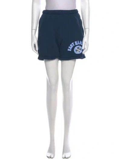 Pre-owned Madhappy Graphic Print Mini Shorts In Blue