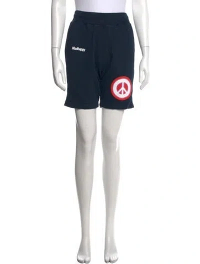 Pre-owned Madhappy Graphic Print Mini Shorts In Blue
