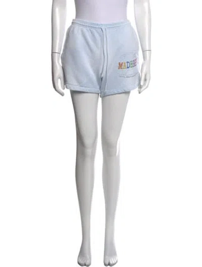 Pre-owned Madhappy Graphic Print Mini Shorts In Blue