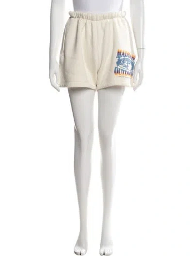Pre-owned Madhappy Graphic Print Mini Shorts In Neutrals