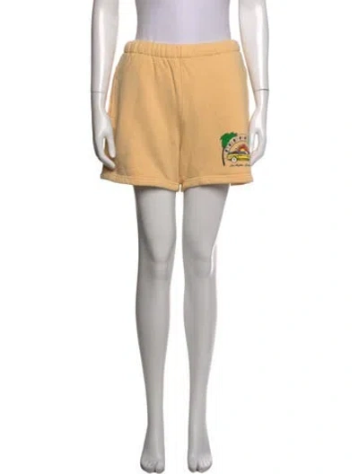 Pre-owned Madhappy Graphic Print Mini Shorts In Neutrals