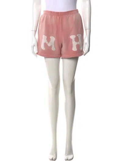Pre-owned Madhappy Graphic Print Mini Shorts In Pink