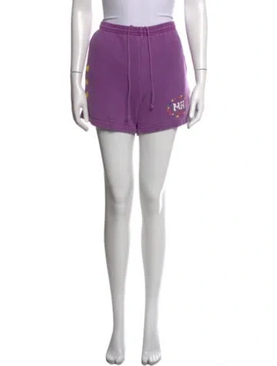 Pre-owned Madhappy Graphic Print Mini Shorts In Purple
