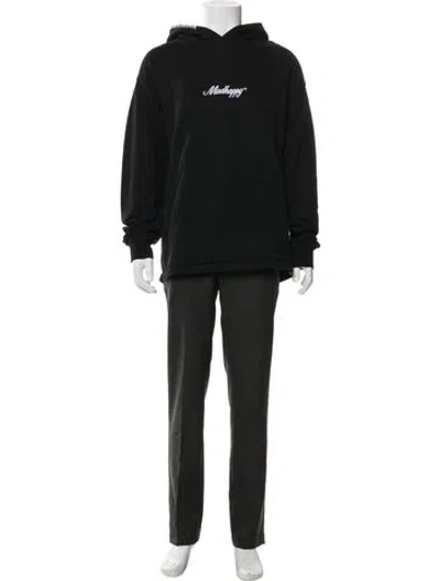 Pre-owned Madhappy Graphic Print Mock Neck Hoodie In Gray