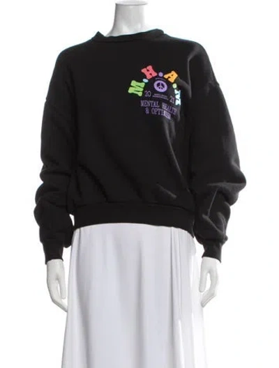 Pre-owned Madhappy Graphic Print Mock Neck Sweatshirt In Black