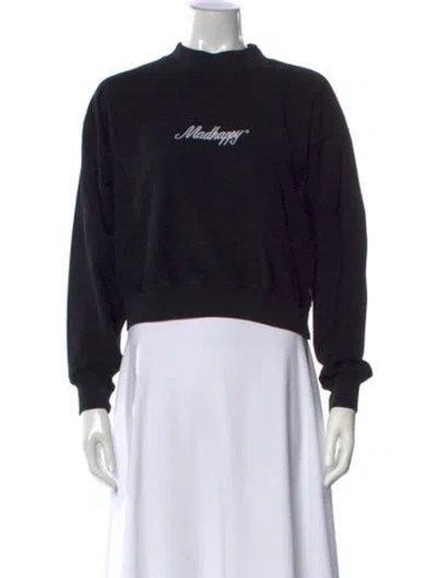Pre-owned Madhappy Graphic Print Mock Neck Sweatshirt In Blue