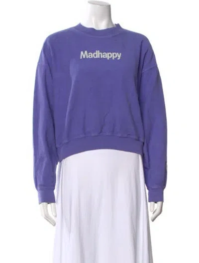 Pre-owned Madhappy Graphic Print Mock Neck Sweatshirt In Purple