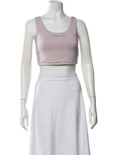 Pre-owned Madhappy Graphic Print Scoop Neck Crop Top W/ Tags In White