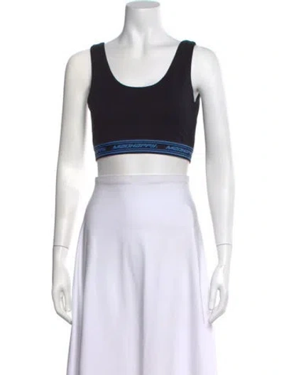 Pre-owned Madhappy Graphic Print Scoop Neck Sports Bra In White
