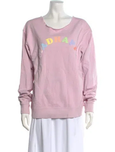 Pre-owned Madhappy Graphic Print Scoop Neck Sweater In Pink
