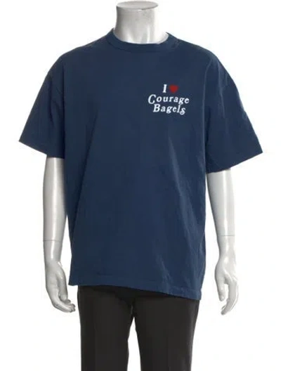 Pre-owned Madhappy Graphic Print Short Sleeve Shirt In Blue