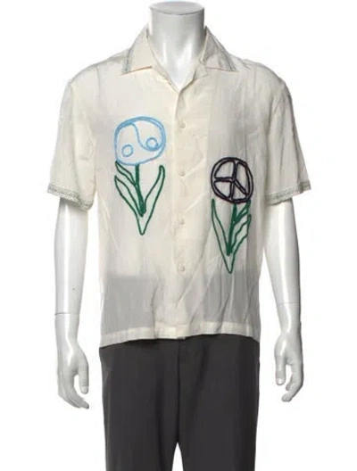 Pre-owned Madhappy Graphic Print Short Sleeve Shirt In White