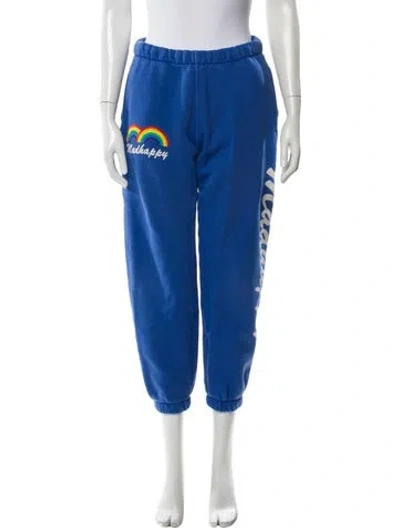 Pre-owned Madhappy Graphic Print Skinny Leg Pants In Blue