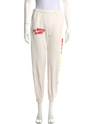 Pre-owned Madhappy Graphic Print Skinny Leg Pants In Neutral