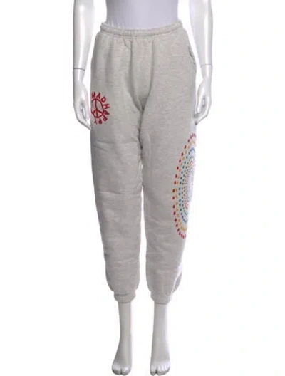 Pre-owned Madhappy Graphic Print Straight Leg Pants In Grey