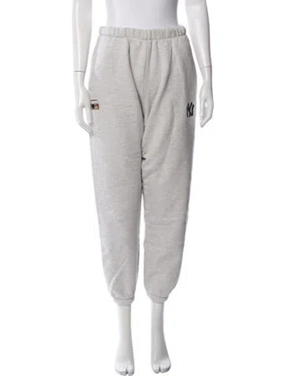 Pre-owned Madhappy Graphic Print Straight Leg Pants In Grey