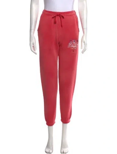 Pre-owned Madhappy Graphic Print Straight Leg Pants In Pink