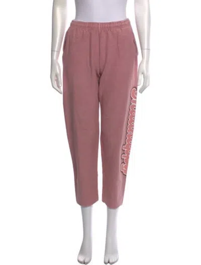Pre-owned Madhappy Graphic Print Straight Leg Pants In Pink