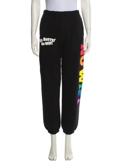 Pre-owned Madhappy Graphic Print Sweatpants In Black