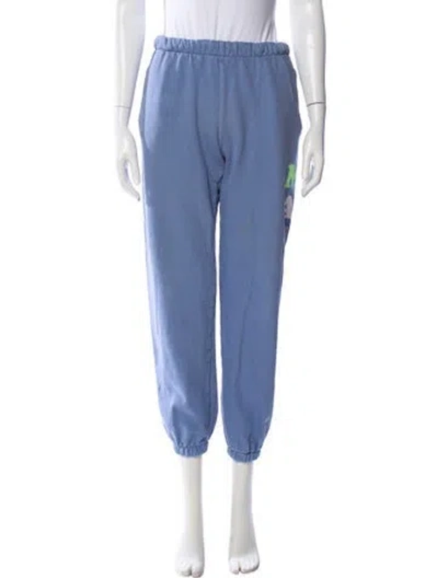 Pre-owned Madhappy Graphic Print Sweatpants In Blue