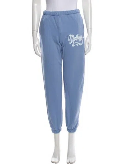 Pre-owned Madhappy Graphic Print Sweatpants In Blue