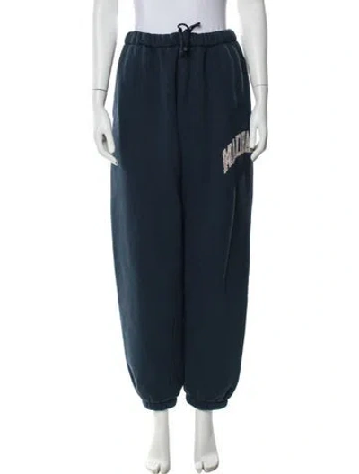 Pre-owned Madhappy Graphic Print Sweatpants In Blue