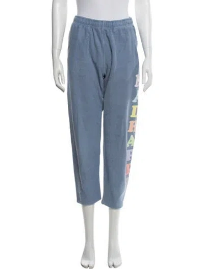 Pre-owned Madhappy Graphic Print Sweatpants In Blue