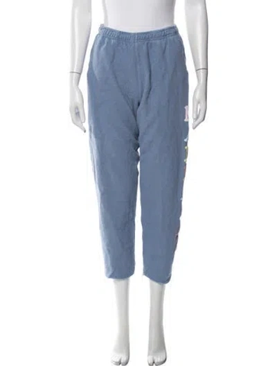 Pre-owned Madhappy Graphic Print Sweatpants In Blue