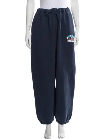 Pre-owned Madhappy Graphic Print Sweatpants In Blue