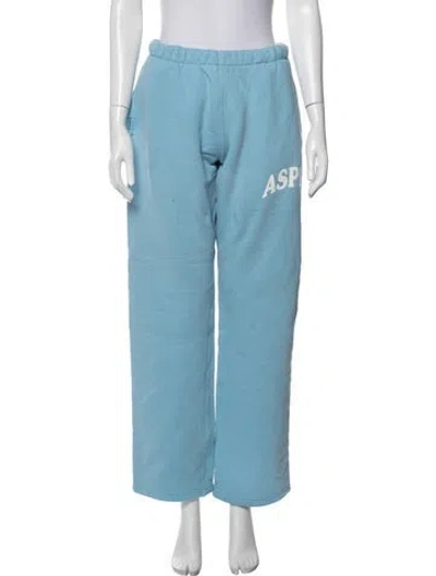 Pre-owned Madhappy Graphic Print Sweatpants In Blue