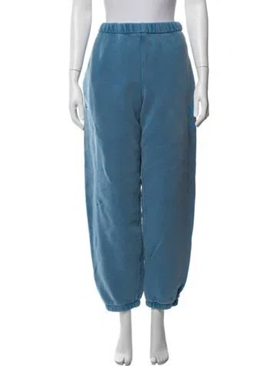 Pre-owned Madhappy Graphic Print Sweatpants In Blue