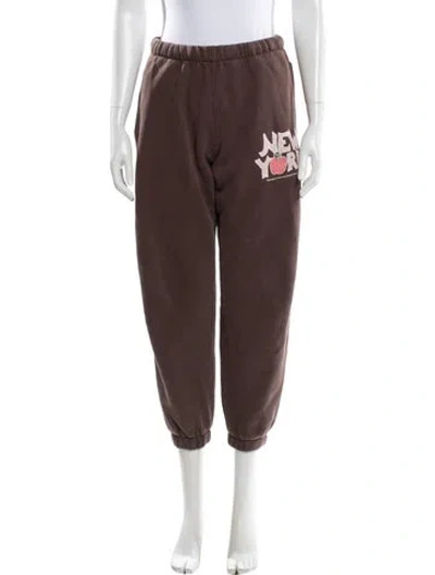 Pre-owned Madhappy Graphic Print Sweatpants In Brown