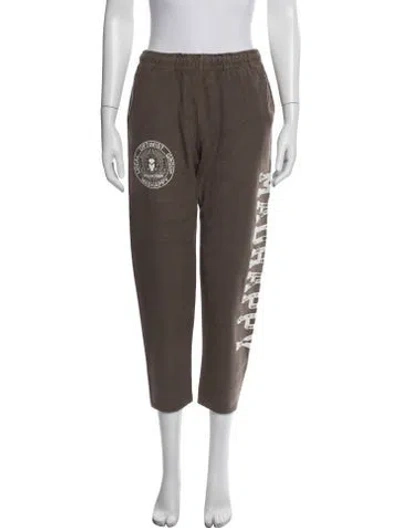Pre-owned Madhappy Graphic Print Sweatpants In Brown