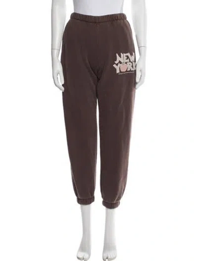Pre-owned Madhappy Graphic Print Sweatpants In Brown