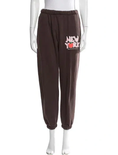Pre-owned Madhappy Graphic Print Sweatpants In Brown