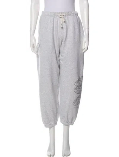 Pre-owned Madhappy Graphic Print Sweatpants In Gray