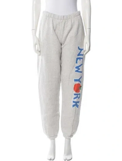 Pre-owned Madhappy Graphic Print Sweatpants In Gray