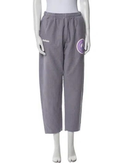 Pre-owned Madhappy Graphic Print Sweatpants In Purple