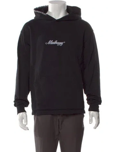 Pre-owned Madhappy Graphic Print V-neck Hoodie In Black