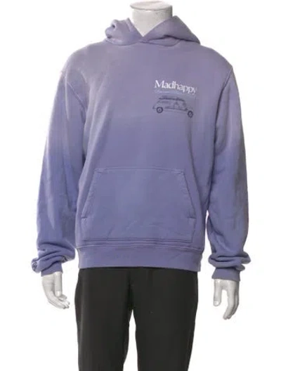 Pre-owned Madhappy Graphic Print V-neck Hoodie In Purple