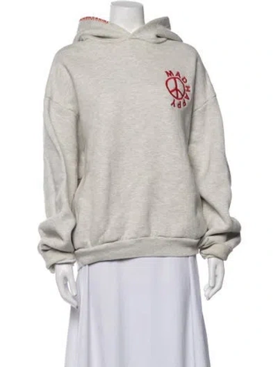 Pre-owned Madhappy Graphic Print Whipstitch Trim Sweatpants In Neutrals