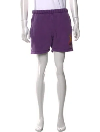 Pre-owned Madhappy 'lakers' Jogger Shorts In Purple