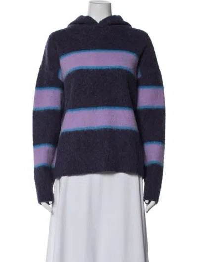 Pre-owned Madhappy Llama Striped Sweater In Purple