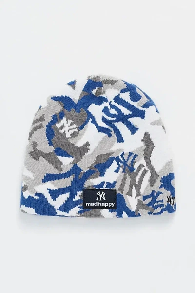 Madhappy Mlb New York Yankees Camo '47 Skullcap Beanie In Blue, Men's At Urban Outfitters