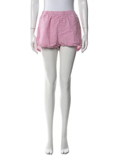 Pre-owned Madhappy Plaid Print Mini Shorts In Pink
