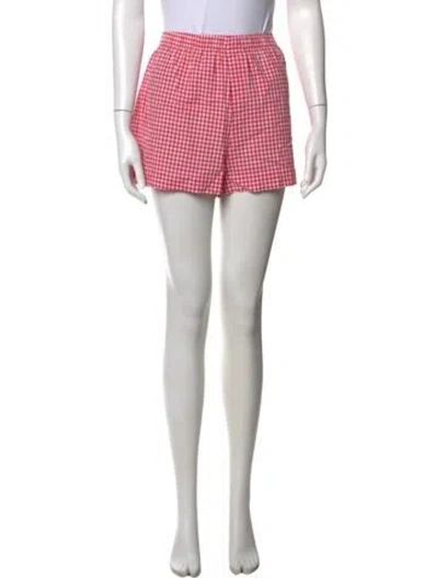 Pre-owned Madhappy Plaid Print Mini Shorts In Pink