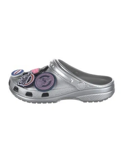 Pre-owned Madhappy Rubber Graphic Print Flats In Silver